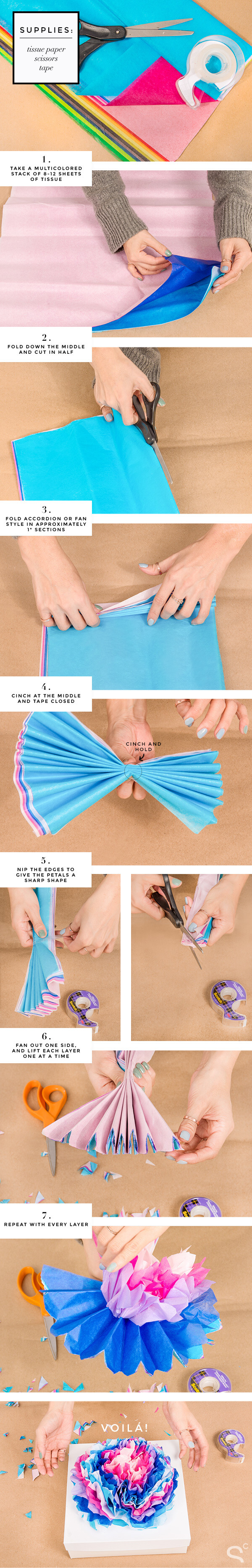 diy-gift-wrapping-packaging-ideas-paper-flower Unique & Adorable Gift Wrapping Ideas