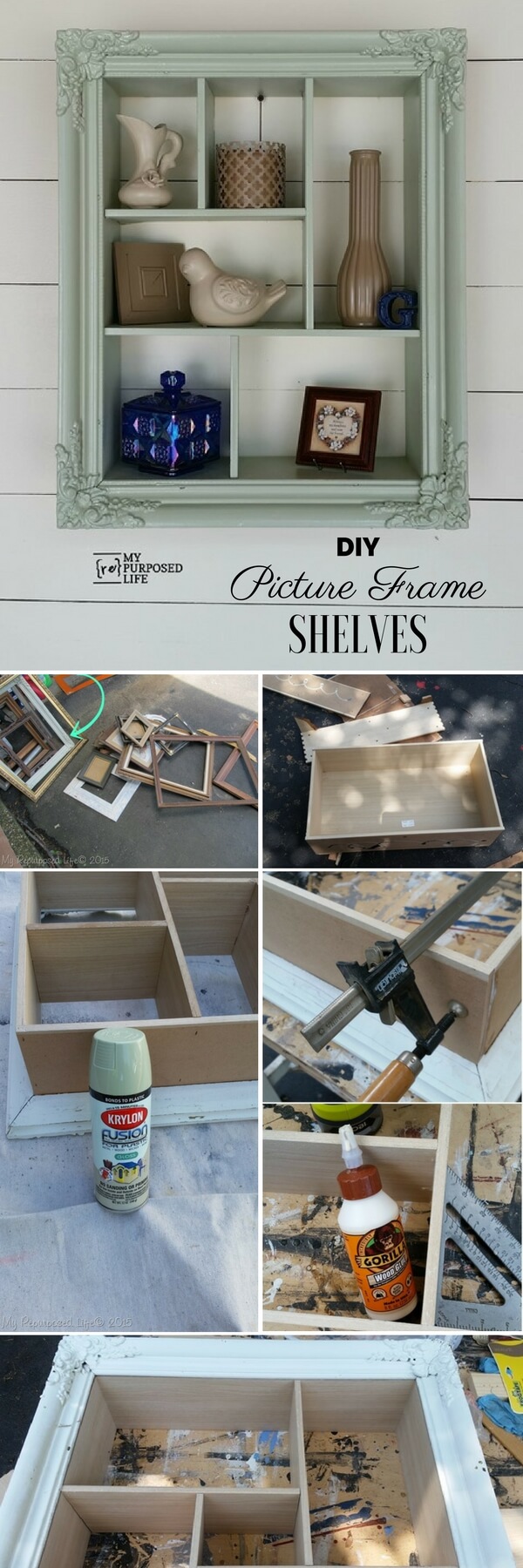 picture-frame-shelves-k4craft Easy DIY Home Decor Crafts - Step by step
