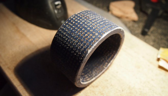 Embroidered-bracelet-DIY Stitched wood Cuff / Embroidered bracelet