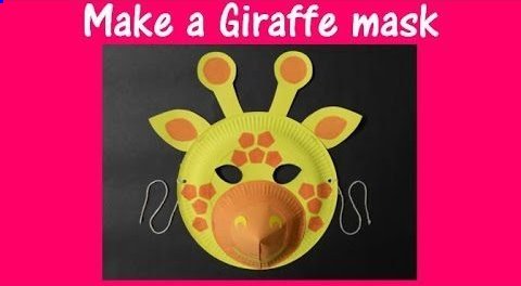 make-a-giraffe-mask DIY Simple Animal face mask Craft Ideas for kids