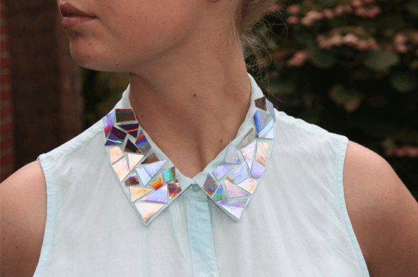 diy-pimp-je-kraag-DIY: Create your own CD pieces decorated collar Shirt