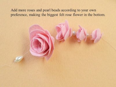 DIY Pink Felt Rose Flower Wind Chimes for Home Décor