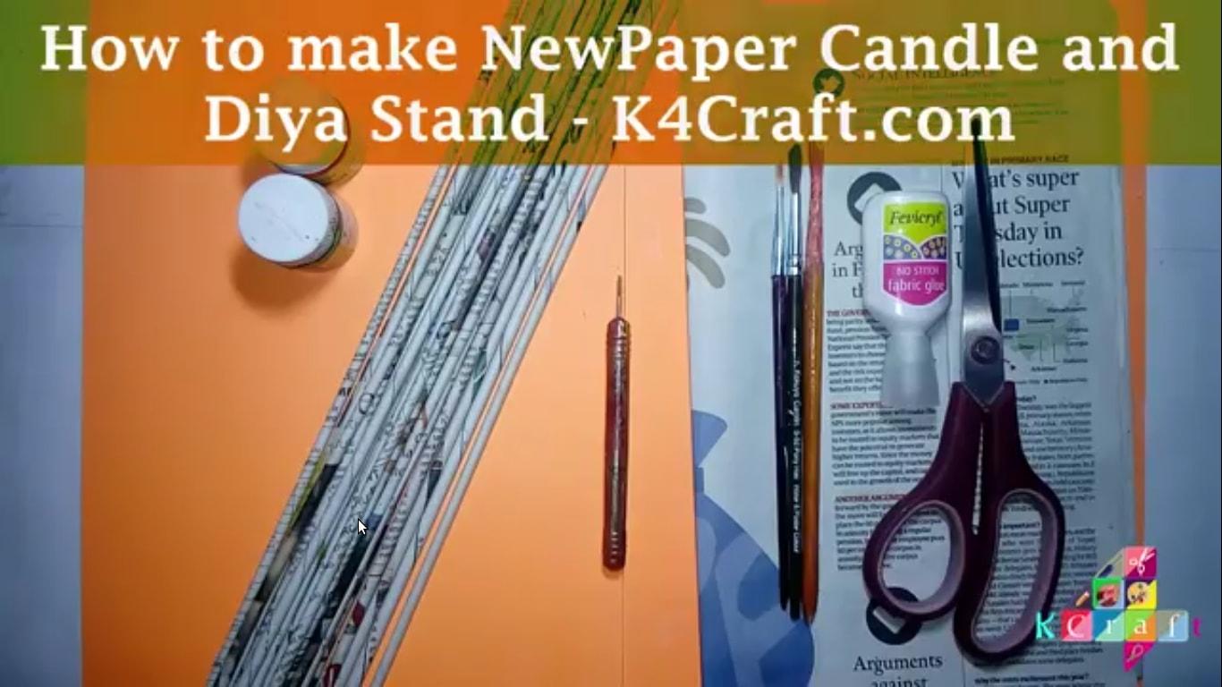 How to make Newspaper Candle Holder / Stand at Home - Step by step