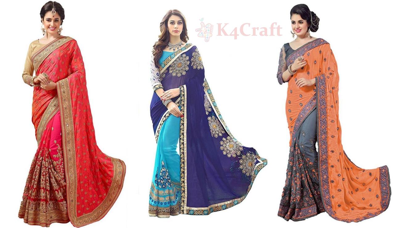 Buy kashvi sarees Polka Print Daily Wear Georgette Multicolor Sarees Online  @ Best Price In India | Flipkart.com