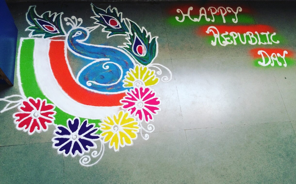 Beautiful Rangoli Design for India Independence Day and Republic Day