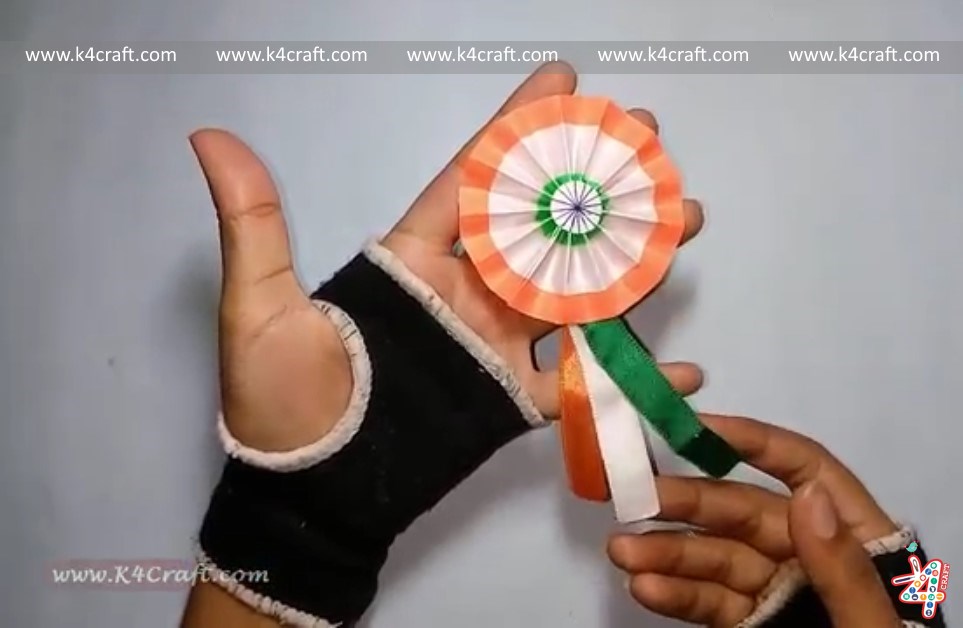 How to make Indian Tricolour "Badge" for kids (Tutorial)