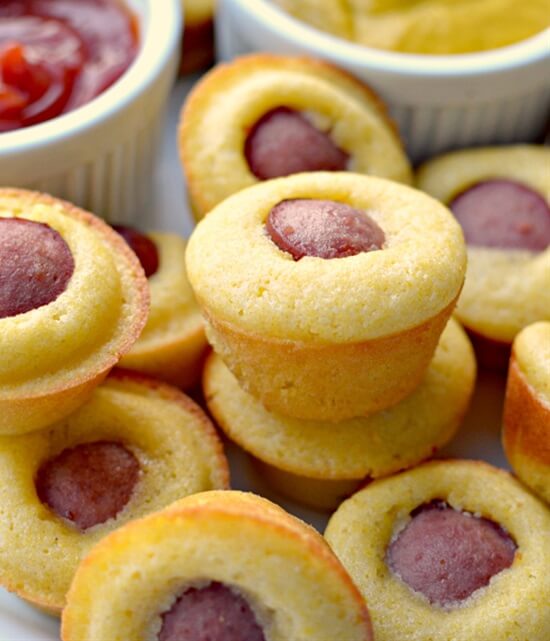 Mini Corn Dog Muffins Cool & Delicious Birthday Party Food Ideas for Kids