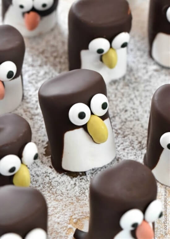 Marshmallow Penguins Cool & Delicious Birthday Party Food Ideas for Kids