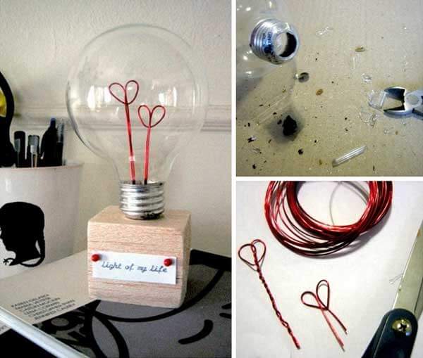 DIY Valentine’s light bulb Valentine's Day Handmade Cards and Gift Ideas - Step by step