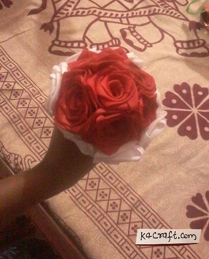 Valentine Ribbon Rose Flowers Valentine’s Day Handmade Craft Ideas