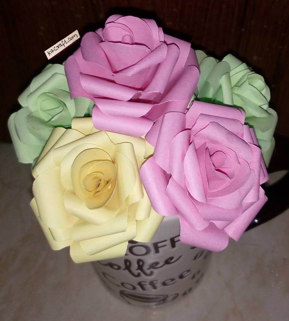 Easy Origami Paper Rose Flower Valentine’s Day Handmade Craft Ideas