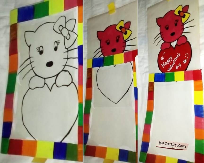 Valentine slider greeting card Valentine’s Day Handmade Craft Ideas