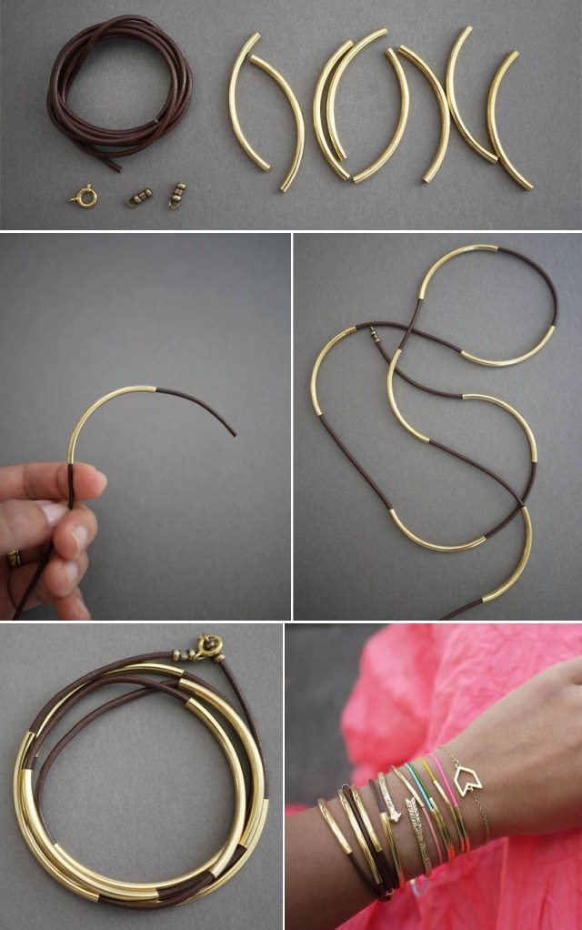 DIY Rope & Curved Tube Beads Bracelet DIY Accessories You'll Actually Want to Wear