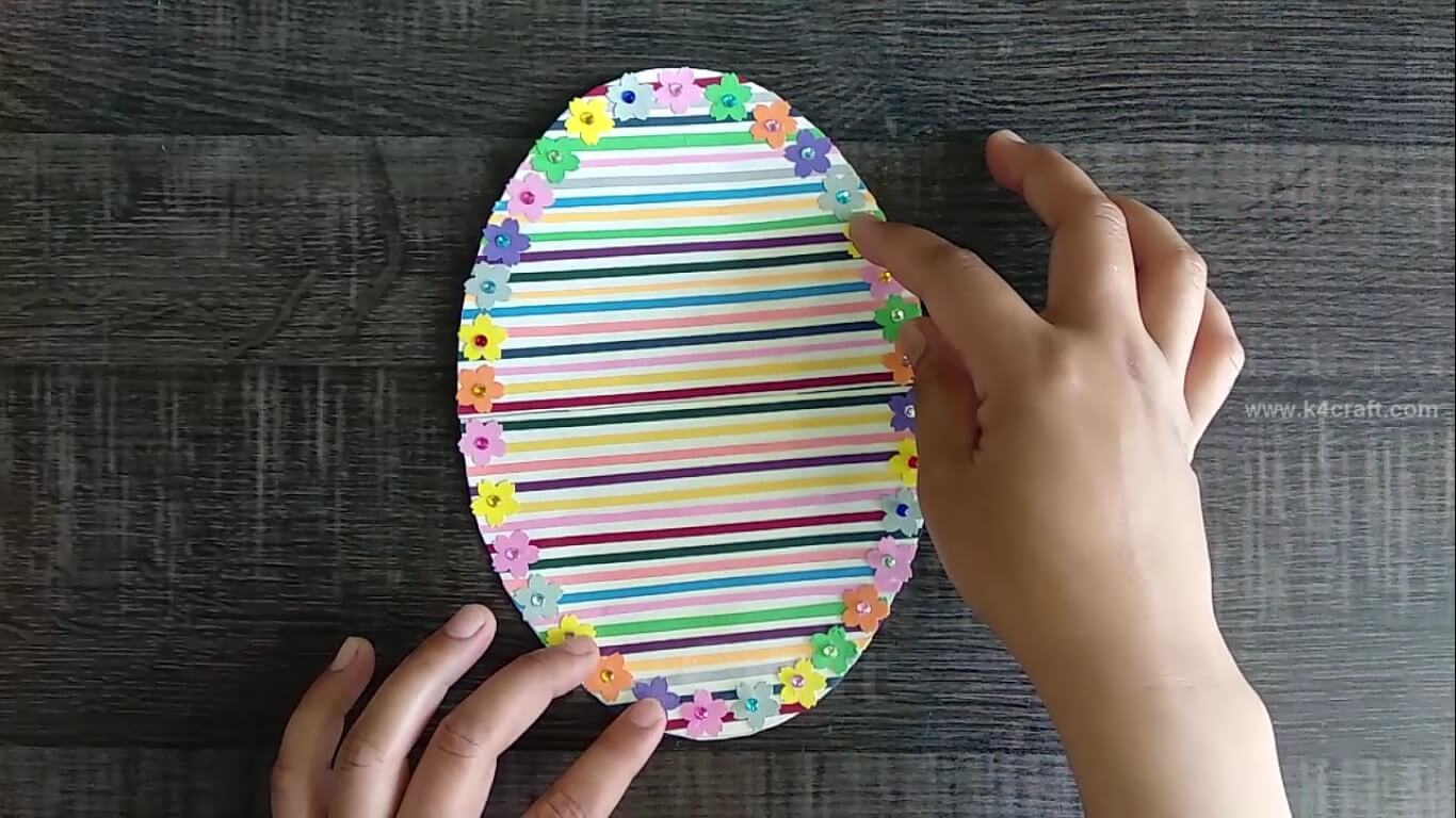 How to make Easter Egg Shaped Card - Handmade Easter Greeting Card 