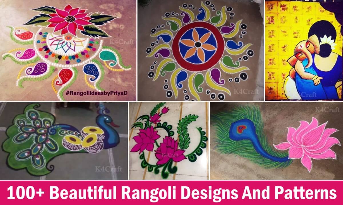 100+ Beautiful Rangoli Designs And Patterns For 2022 • K4 Craft