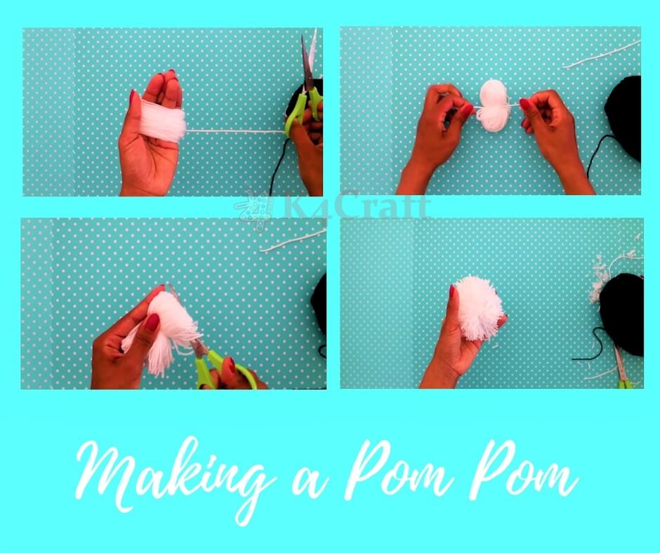 DIY Teddy Bear Craft : How to make a Pom Pom Teddy Bear 