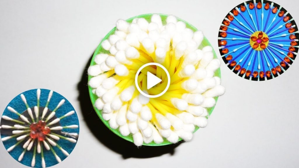 DIY Home Decoration using Cotton buds/earbuds [Video Tutorial] K4 Craft