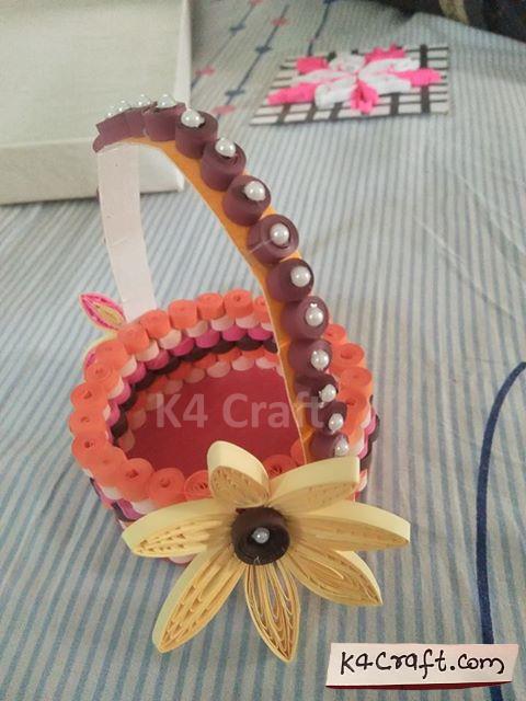 Quilling Gift Bucket For Mother Mother's Day Crafts Ideas To Make At Home