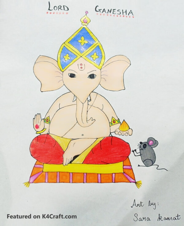 Ganesh painting by children shortlisted from kids drawing contest-saigonsouth.com.vn