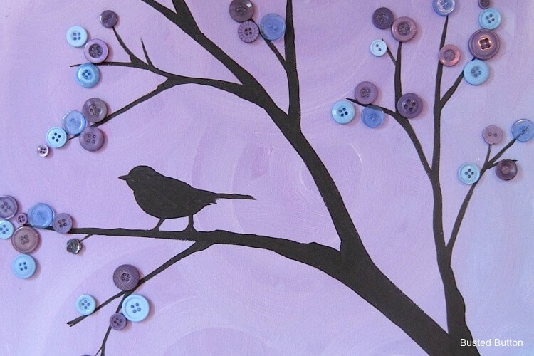 Button Tree Fun Painting Ideas for Kids