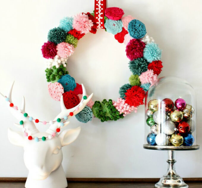 Pom Pom Wreath