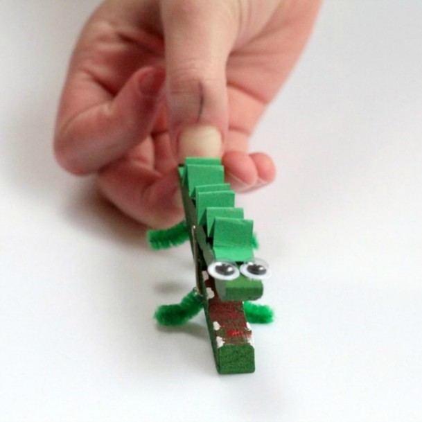 Little Alligators Clothespin DIY Cute Clothespin Crafts For Kids