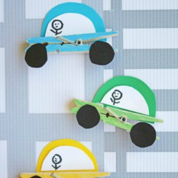  Mini Clothespin Cars DIY Cute Clothespin Crafts For Kids