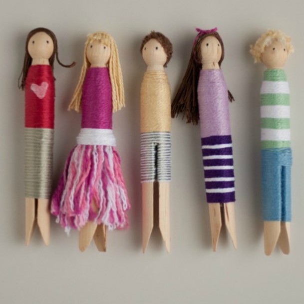Clothespin Wrap Dolls DIY Cute Clothespin Crafts For Kids 