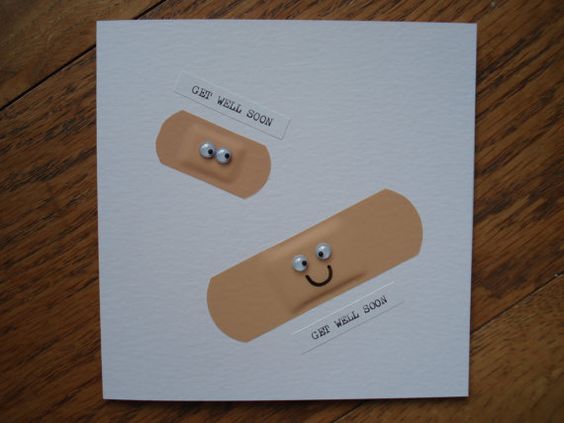 Googly eyed band aid Get Well Soon card Beautiful DIY "Get Well Soon" Card Ideas