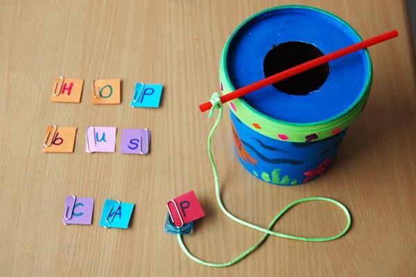 Recycling Craft Games Fishing for Letters