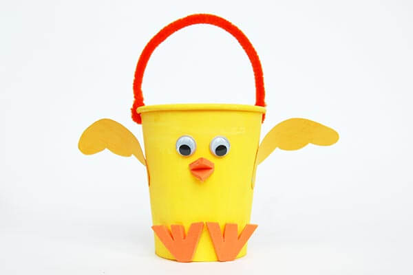 Chick basket crafts for kids