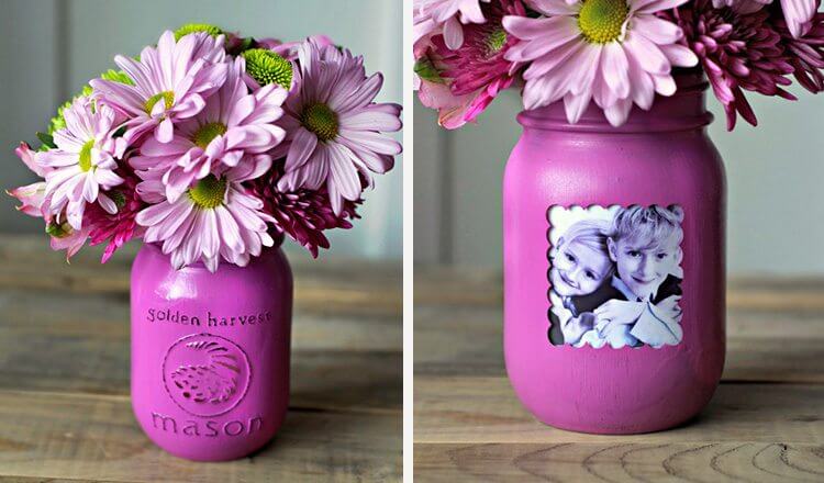 Personalized photograph vase Mother’s Day Craft Ideas for Kids