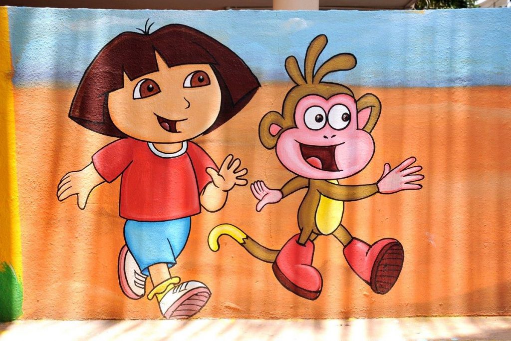 Dora the explorer wall painting Play School Wall Paintings to Decorate Walls