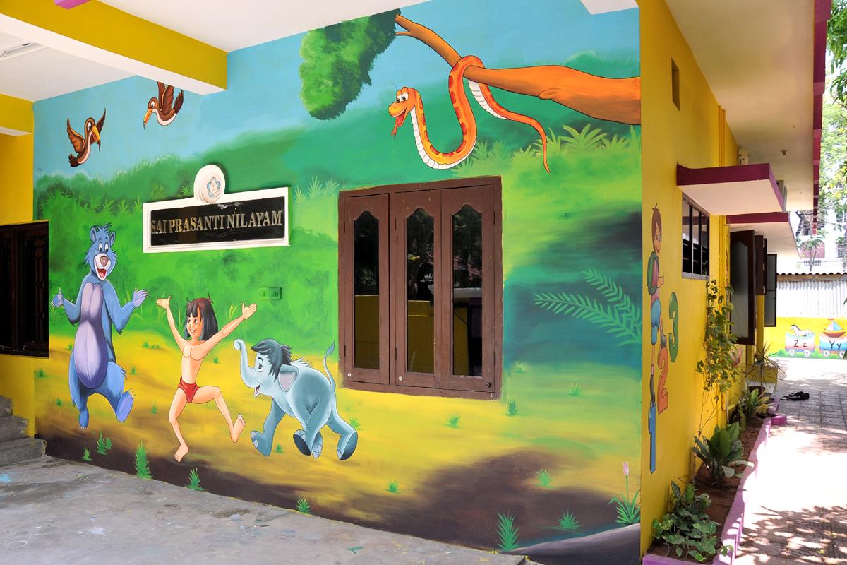 play school wall paintings picture educational pre primary school