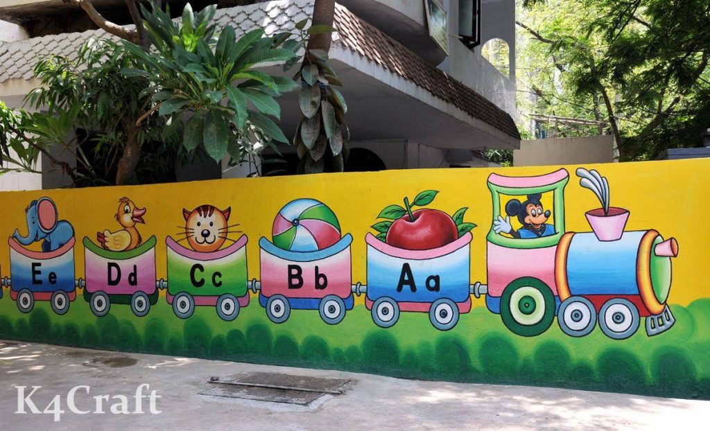 Educational wall paintings Play School Wall Paintings to Decorate Walls