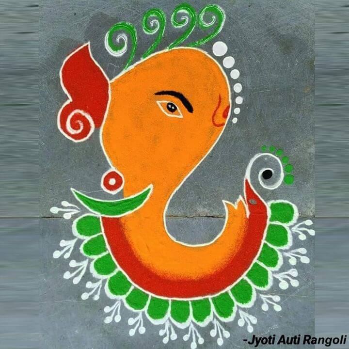lord-ganpathi-rangoli-art-10 • K4 Craft