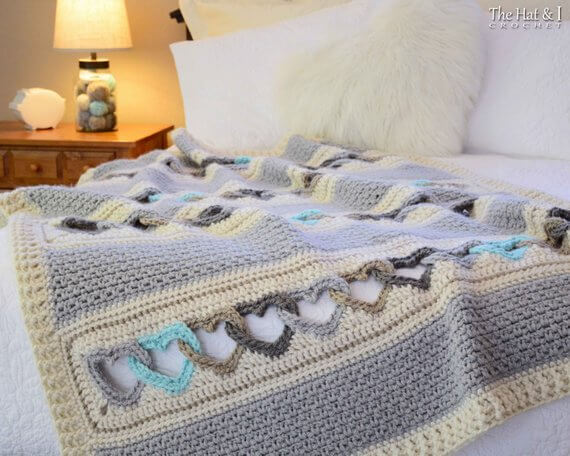 Beautiful Heart Crochet Patterns Bed Sheet