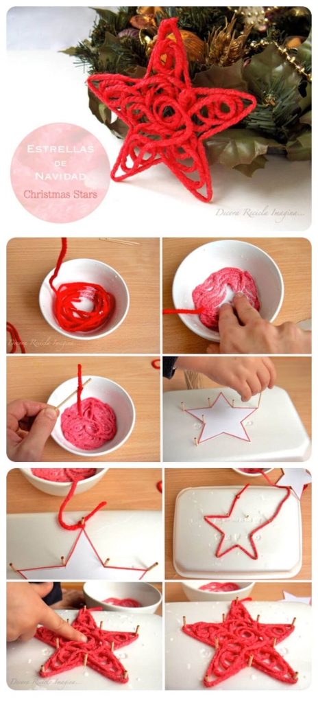 Beautiful Christmas Star Ornament Christmas Themed Crafts | Step by Step Image Tutorials