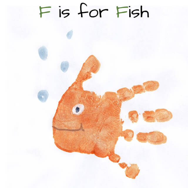 F is For Fish Handprint Crafts For Toddlers