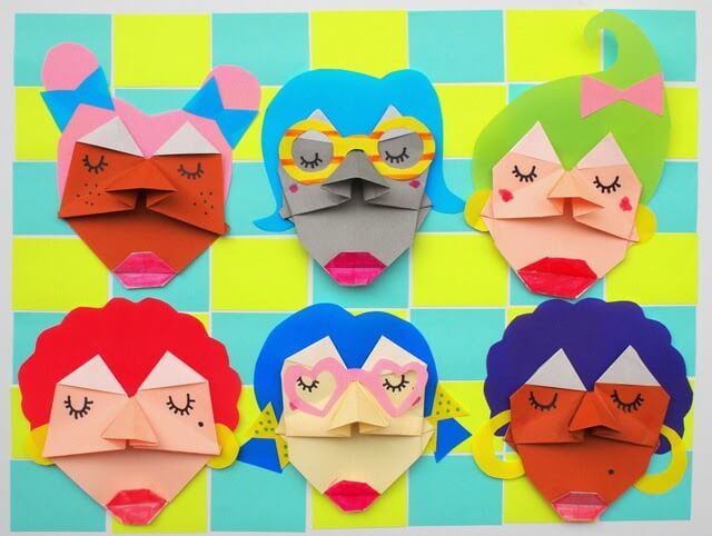 Easy Origami Paper Crafts For Kids (Step By Step Instructions) - Origami Faces