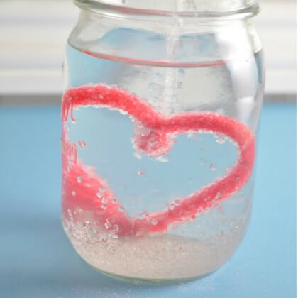 Heart-Shaped Borax Crystals - Heart Crafts for Kids - Preschool Valentine's Day Crafts