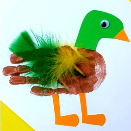 Cute Mallard Duck Handprint Crafts For kids