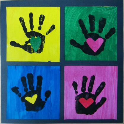 Hand & Hearts Cute Handprint crafts