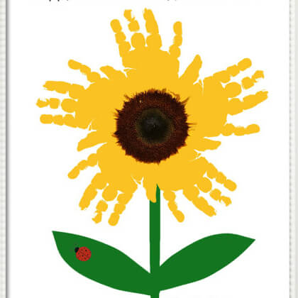 Amazing Sunflower Handprint Craft for toddlers