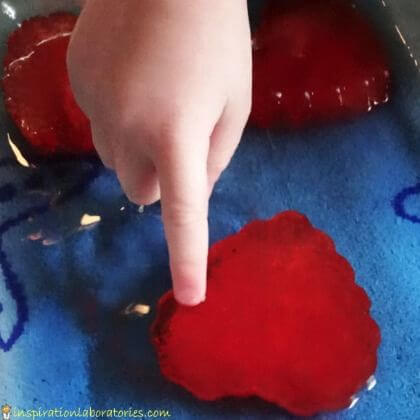Making jelly Hearts this Valentine's Day Activities for Preschool Kids