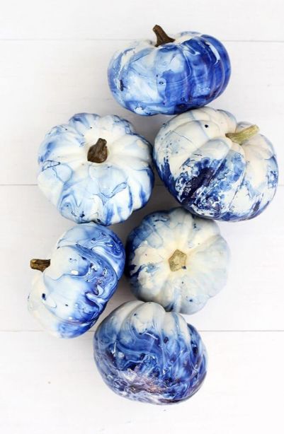 Beautifully marbled pumpkins