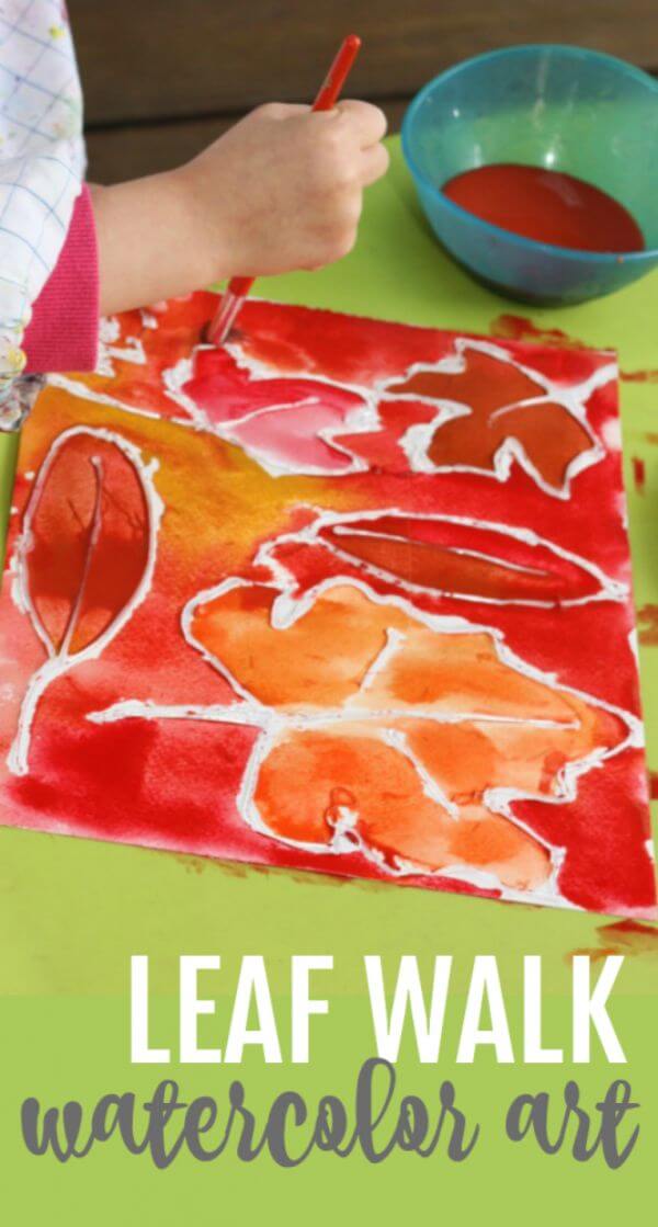 A walk to remember - Leaf painting Activities for Preschoolers