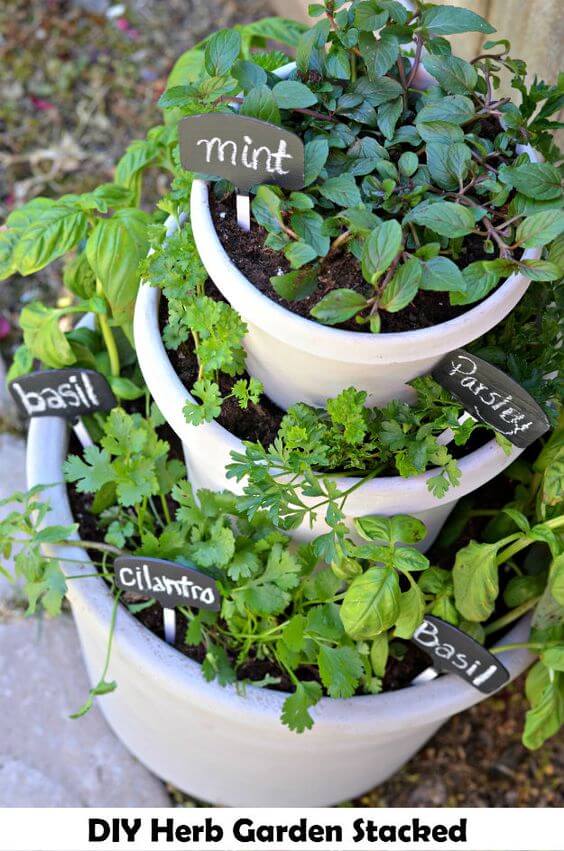 DIY Herb Garden Stacked for Yard & Patio