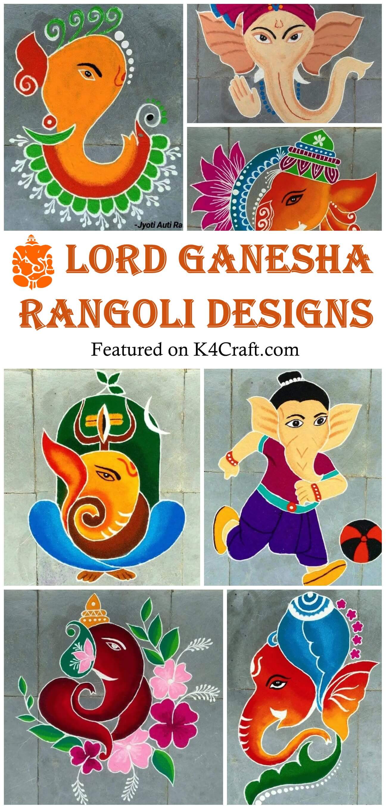 Lord Ganesha rangoli designsK4 CraftPin • K4 Craft