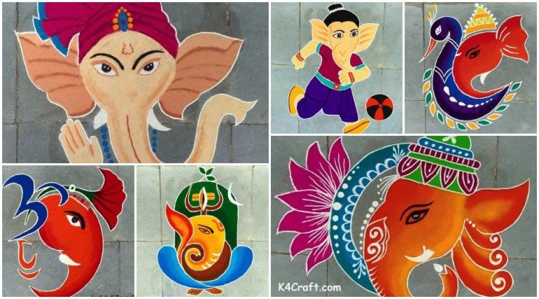 Krishna Janmashtami Rangoli designs with colours and dots 2025 - K4 Craft